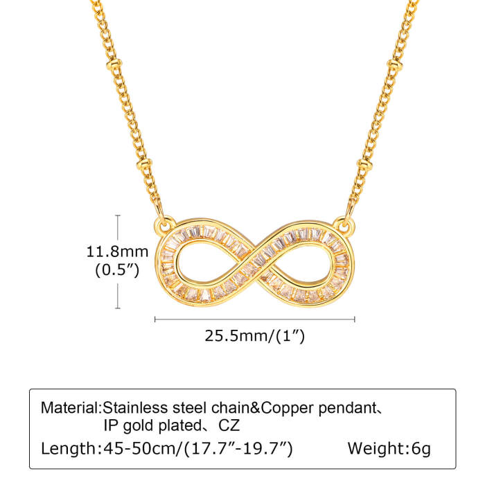 Wholesale Copper Infinity Pendant Necklace