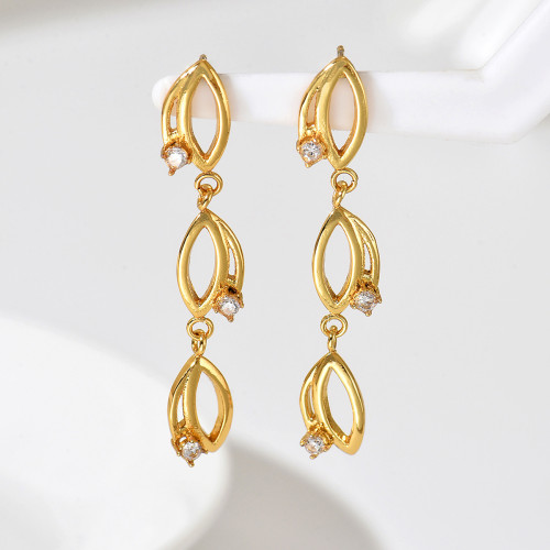 Wholesale Stainless Steel 18K Gold Plated Leaf Earrings