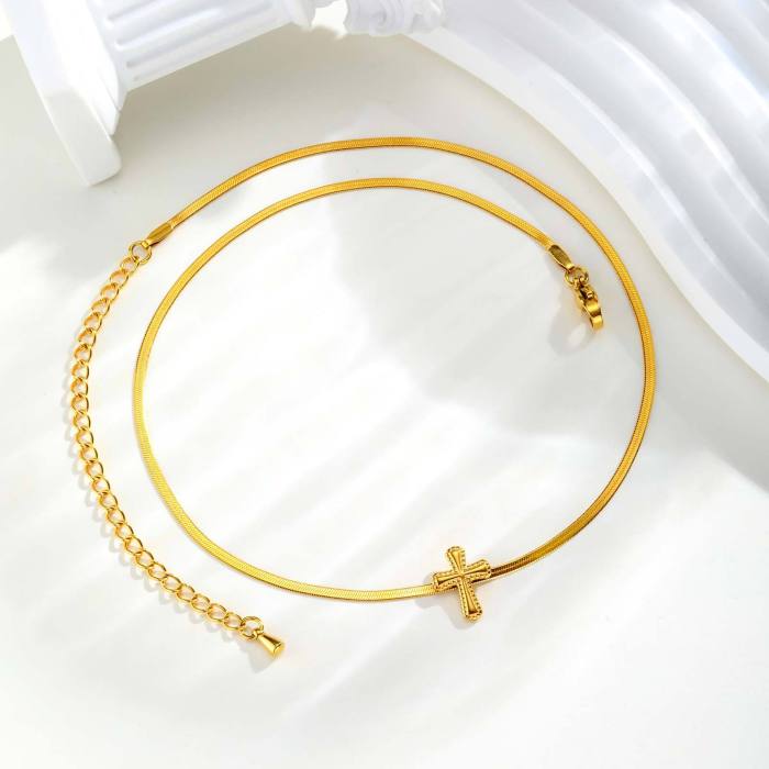 Wholesale Stainless Steel Gold Cross Necklace