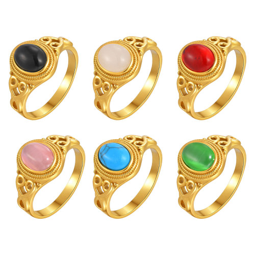 Wholesale Stainless Steel Cat's Eye Stone Ring