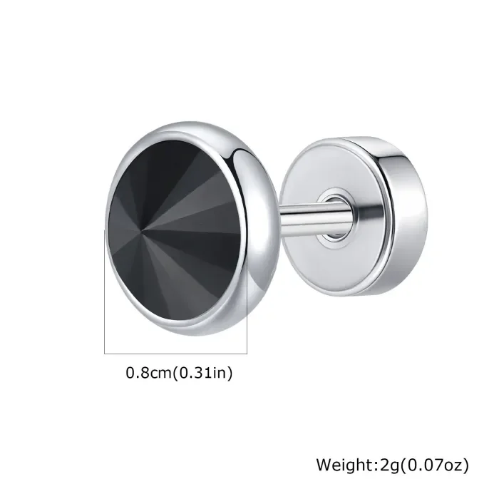 Wholesale Stainless Steel Zirconia Men's Earrings