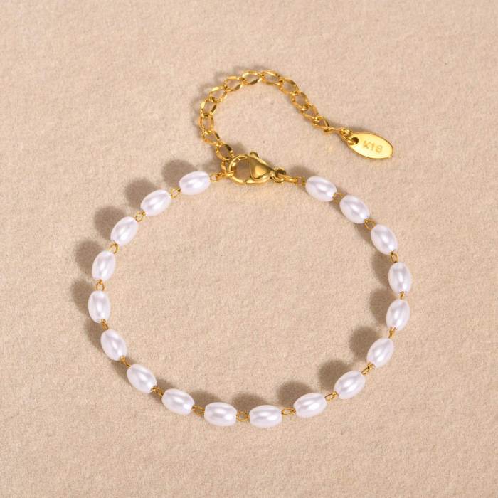 Wholesale Stainless Steel Imitation Pearl Bracelet