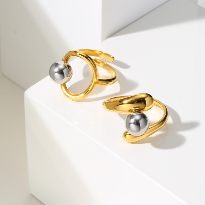 Wholesale Stainless Steel Bead Open Ring