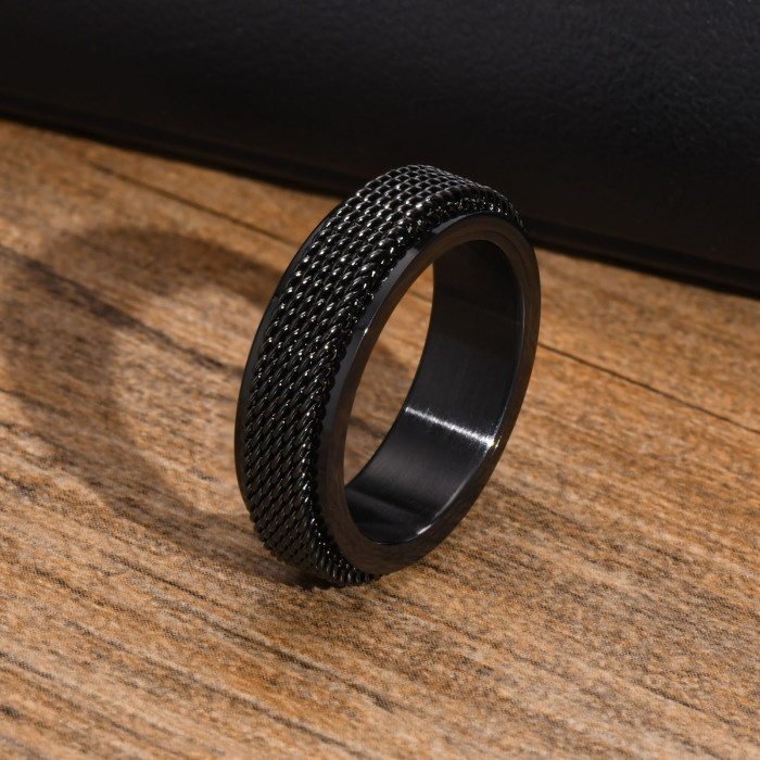 Wholesale Stainless Steel Mens Mesh Spinner Ring