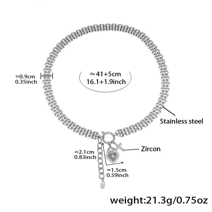 Wholesale Stainless Steel Love Zirconia Bracelet Necklace