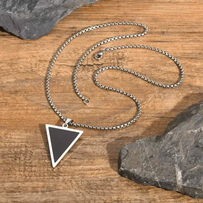 Wholesale Stainless Steel Triangle Turquoise Pendant