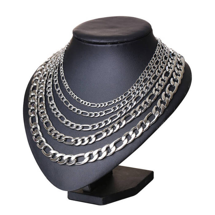 Wholesale Stainless Steel NK 3:1 Figaro Chain Necklace