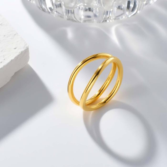 Wholesale Stainless Steel Two-Piece Ring Set