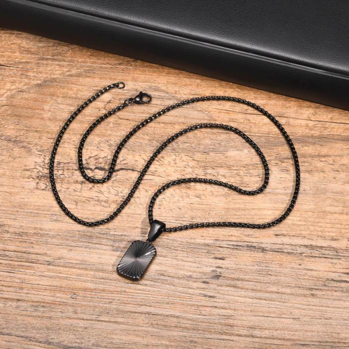 Wholesale Stainless Steel Pleated Dog Tag Pendant