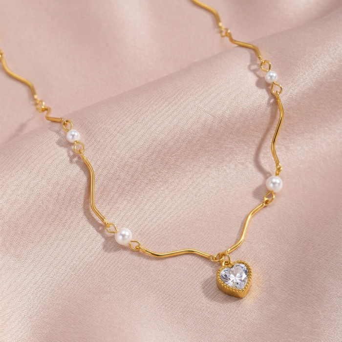 Wholesale Stainless Steel Organic Wave Necklace