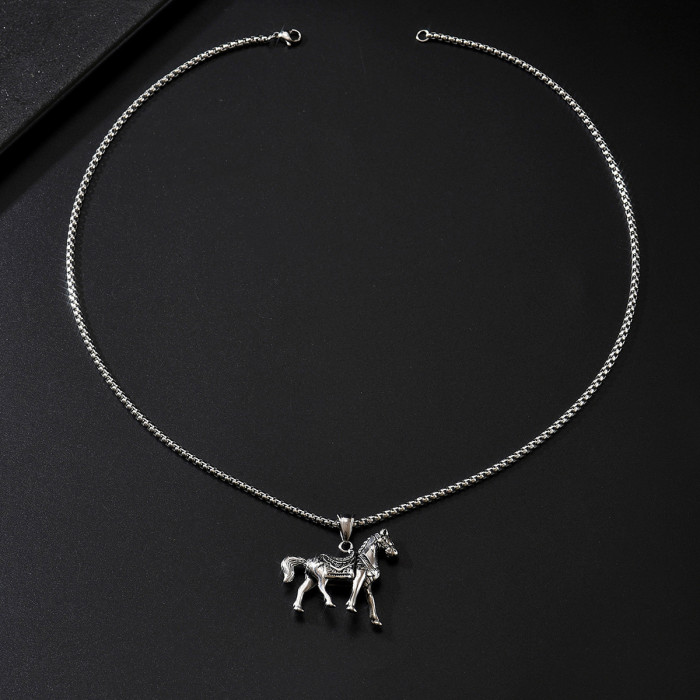 Wholesale Men's Stainless Steel Horse Pendant