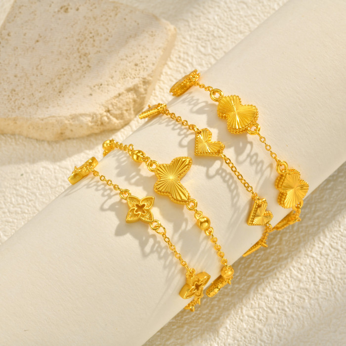 Wholesale Brass Gold Plated Bracelet Set