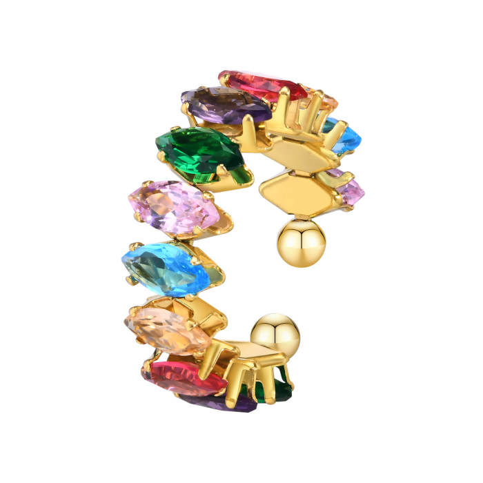 Wholesale Stainless Steel Zirconia Open Ring