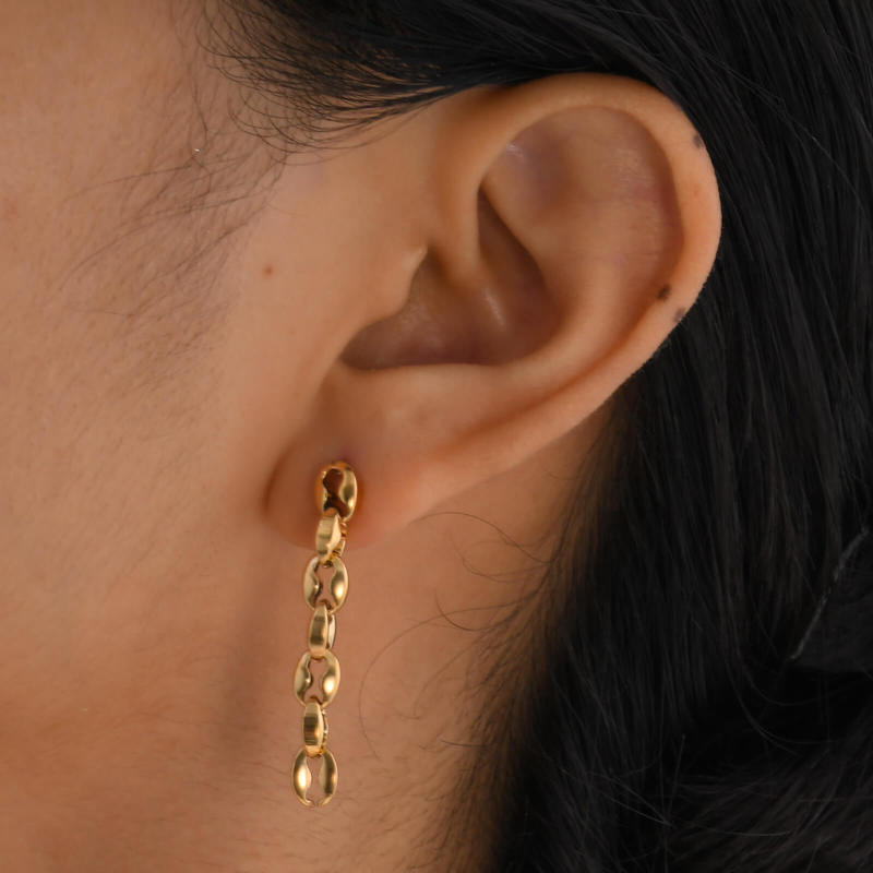 Wholesale Stainless Steel Bean Chain Earrings