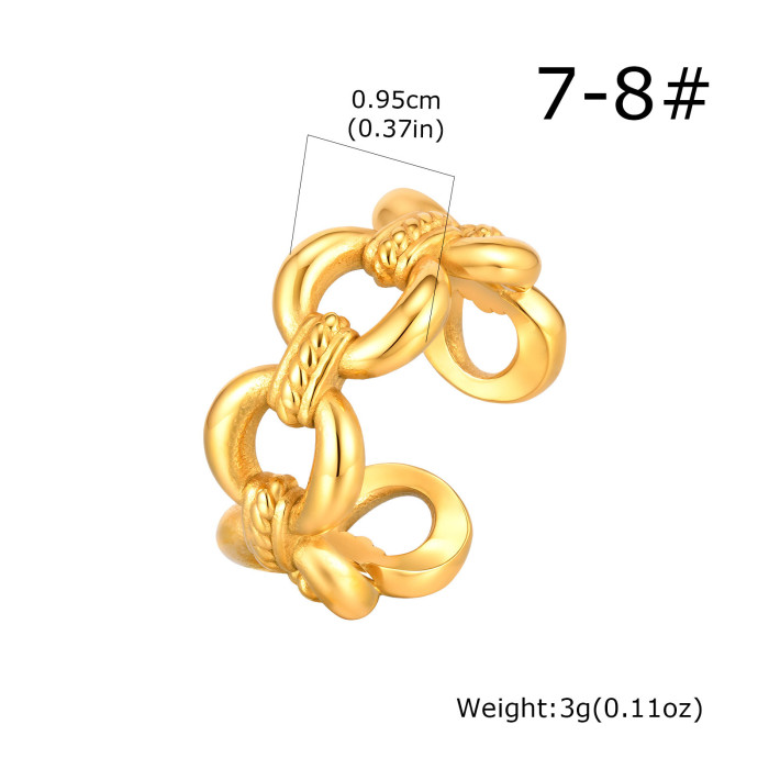 Wholesale Stainless Steel Twisted Rope Link Open Ring