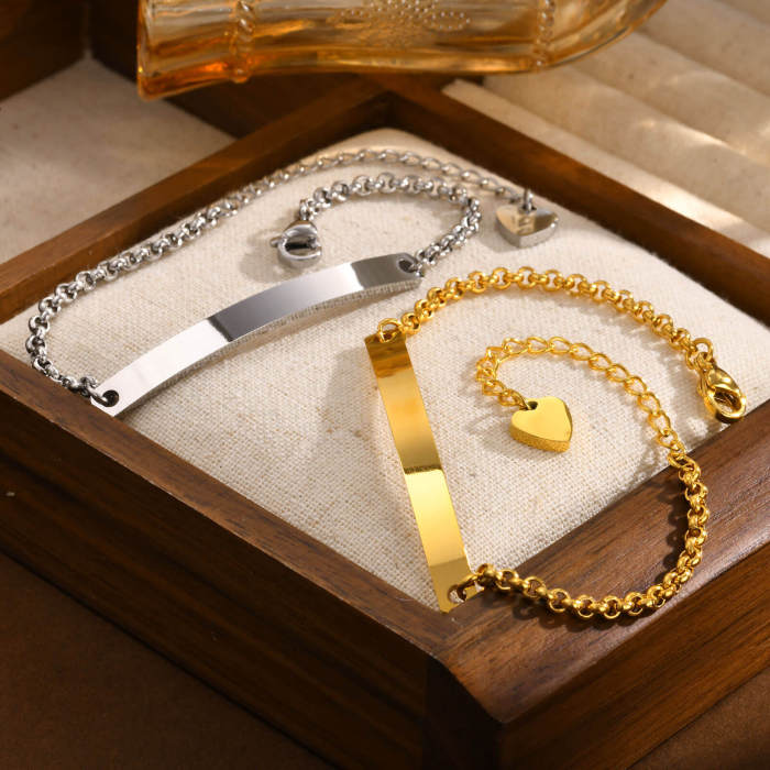 Wholesale Stainless Steel Blank Curved Tag Bracelet