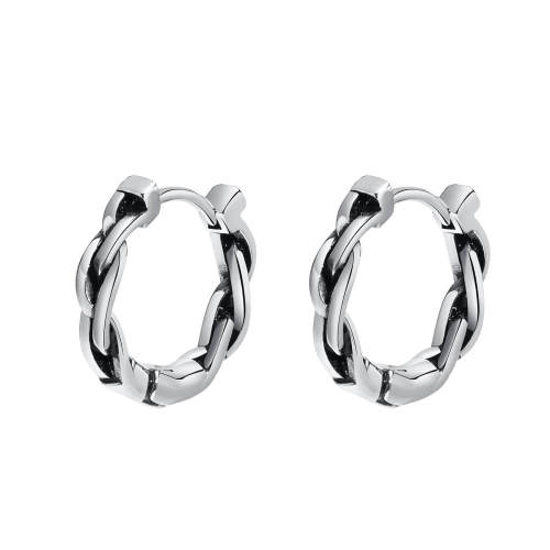 Wholesale Stainless Steel Punk Braided Huggie Earrings