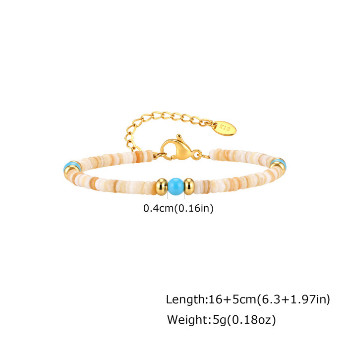 Wholesale Stainless Steel Irregular Shell Bead Bracelet