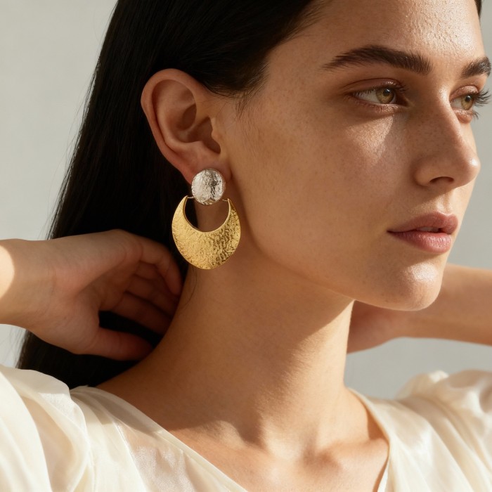 Wholesale Stainless Steel Hammered Drop Earrings
