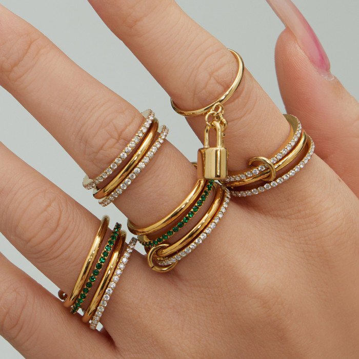 Wholesale Stainless Steel Gold Stacking Rings Set