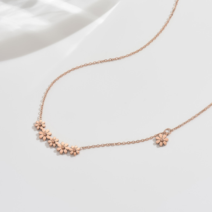 Wholesale Rose Gold Plated Stainless Steel Charm Necklaces