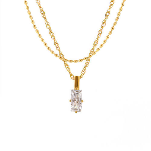 Wholesale Steel Multi-Layered Collarbone Necklace