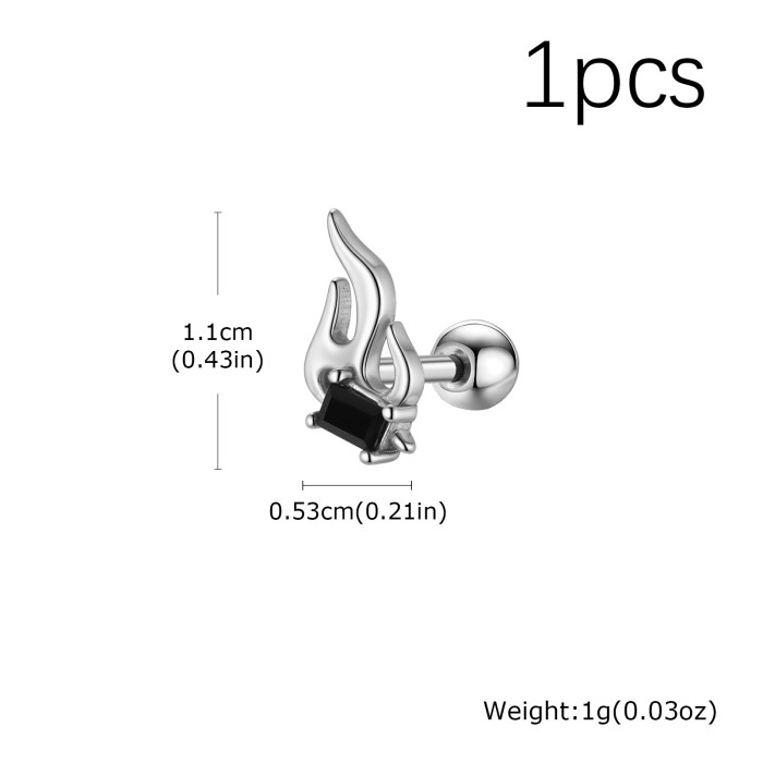 Wholesale Men’s Stainless Steel Flame Earrings