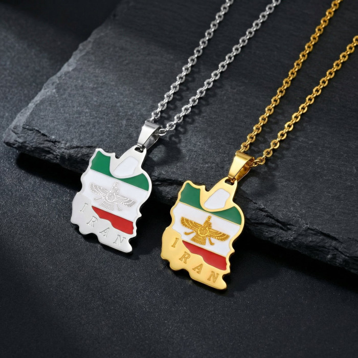 Wholesale Stainless Steel Iran Map Pendant