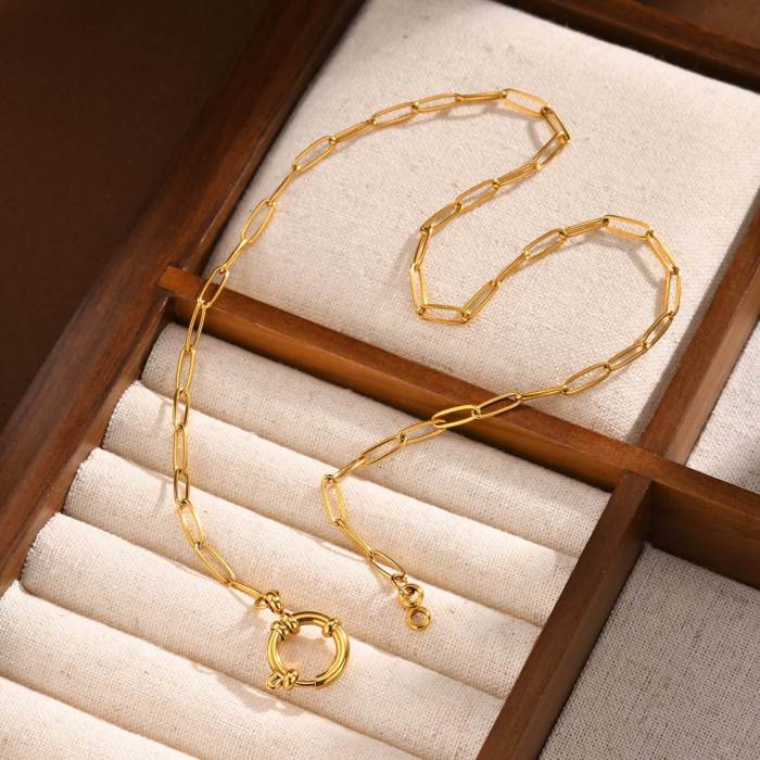 Wholesale Stainless Steel Fashion Paperclip Necklace