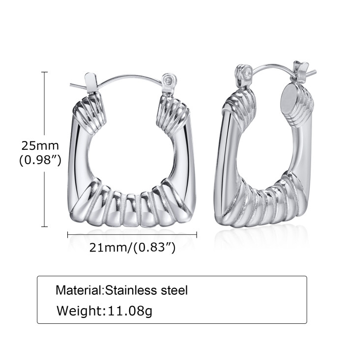 Wholesale Stainless Steel U-shaped Hoop Earrings