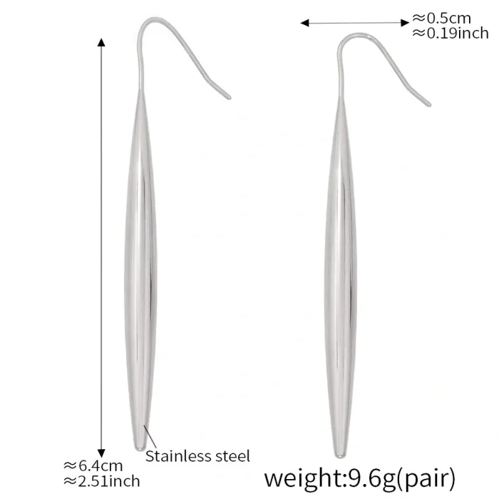 Wholesale Stainless Steel Tapered Drop Earrings