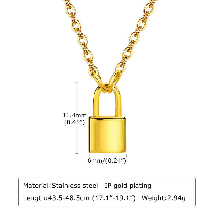 Wholesale Stainless Steel Padlock Pendant Necklace