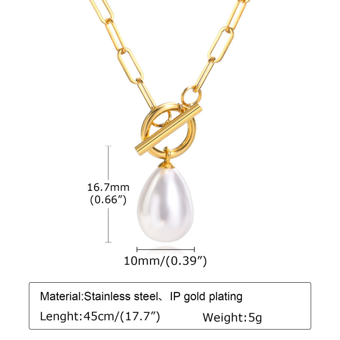 Wholesale Stainless Steel Charming Pearl Necklace