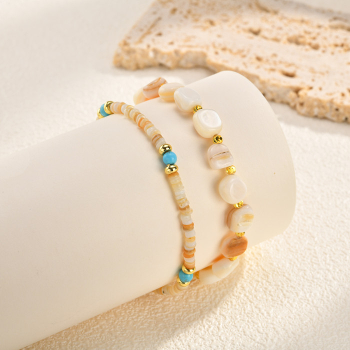 Wholesale Stainless Steel Irregular Shell Bead Bracelet
