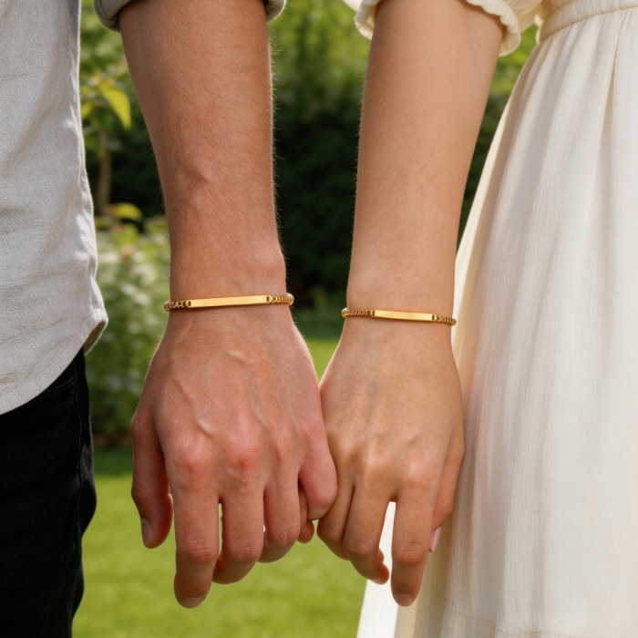 Wholesale 18K Gold Plated Engravable Bar Bracelet