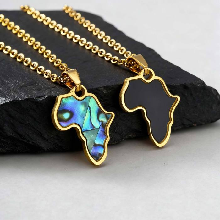 Wholesale Africa Map Necklace (Stainless Steel)