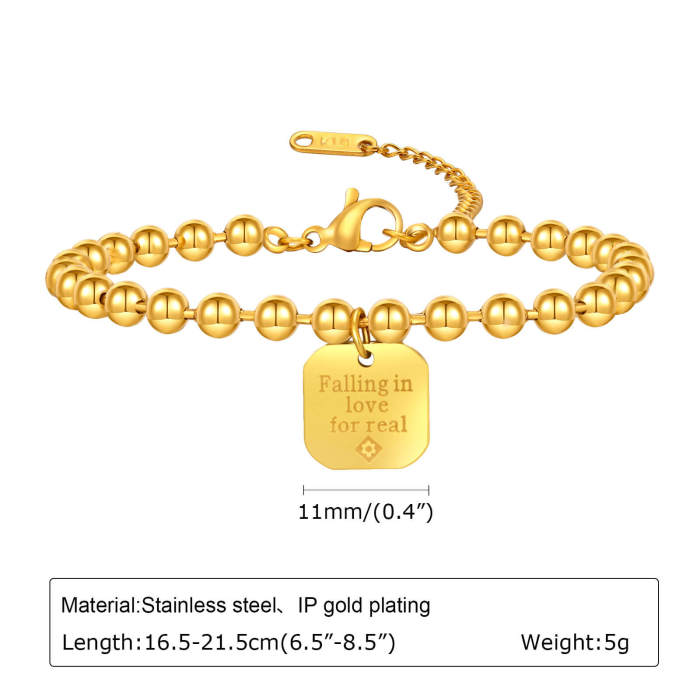 Wholesale Stainless Steel Beads Bracelet with Charm