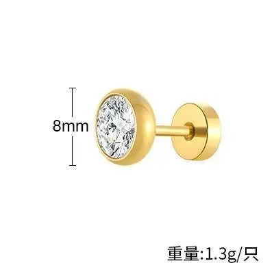 Wholesale Stainless Steel Zirconia Men's Earrings