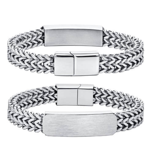 Wholesale Stainless Steel Engravable Double Franco Chain Bracelet