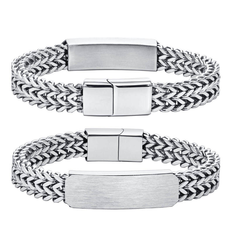 Wholesale Stainless Steel Engravable Double Franco Chain Bracelet
