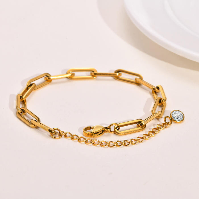 Wholesale Stainless Steel Adjustable Chunky Paperclip Bracelets