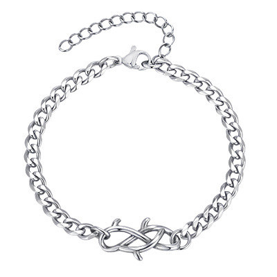 Wholesale Stainless Steel Thorn Mill Chain Bracelet