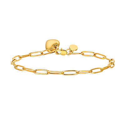 Wholesale Stainless Steel Paperclip Bracelet with Heart Pendant