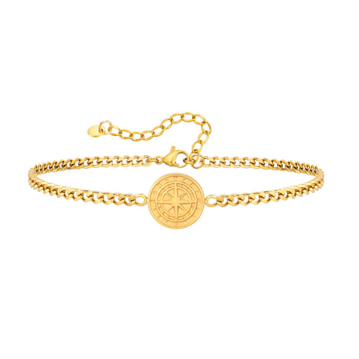 Wholesale Stainless Steel Compass Link Chain Bracelet