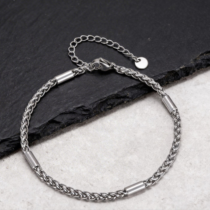 Wholesale Stainless Steel Wheat Chain Anklet