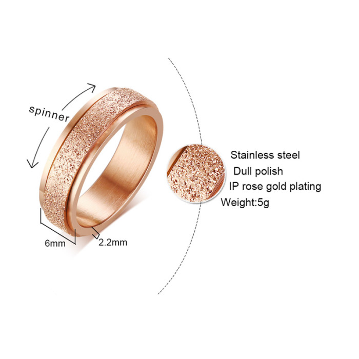 Wholesale Stainless Steel Rotating Wedding Ring For Men Women