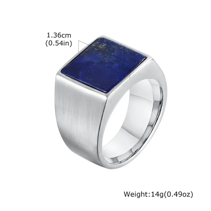 Wholesale Stainless Steel Mens Stone Signet Ring