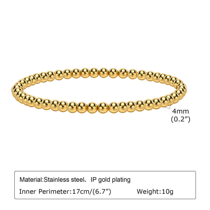 Wholesale Stainless Steel Gold Beads Bracelet
