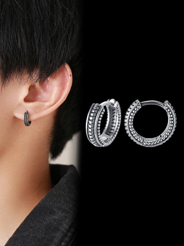 Wholesale Stainless Steel Men's Hip Hop Tire Earrings