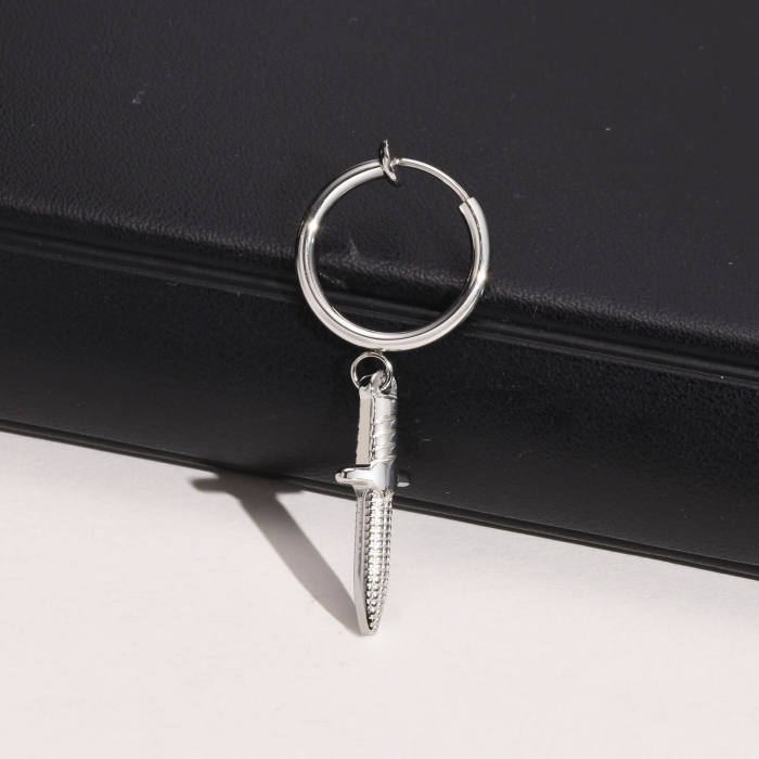 Wholesale Stainless Steel No Piercing Sword Earrings